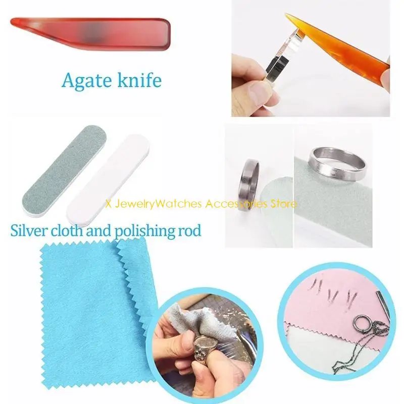 

31KD Ring Size Measurement Tool Set Includes Ring Size Meter Ring Core Ring Size Adjuster Polished Agate and Bracelet Size