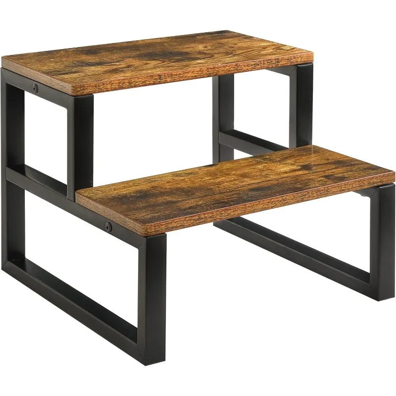 

2-Step Wooden Step Stools for Adults Kids, Heavy Duty Bedside Step Stool with 500 Lbs Capacity, Non-Slip Stepping Foot St