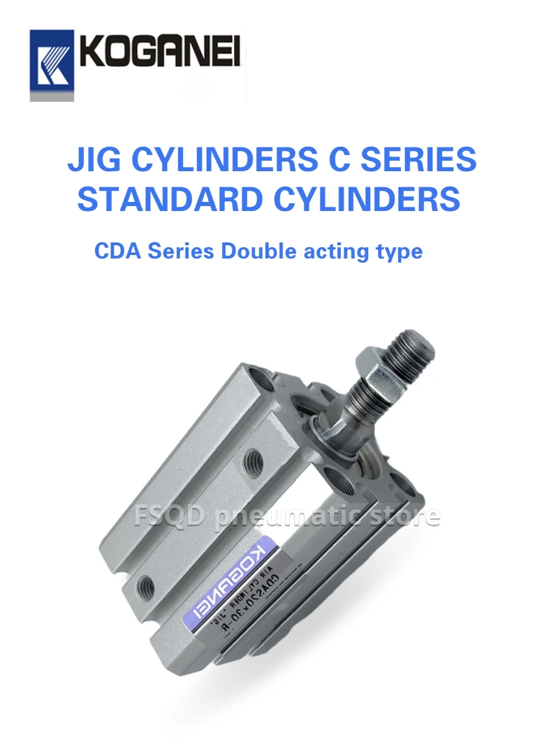 CDA12 CDA16 CDA20 CDA25 CDA32 CDA40 CDA50 CDA63 CDA80 100 KOGANEI double acting type JIG CYLINDERS CDA Series Standard Cylinders