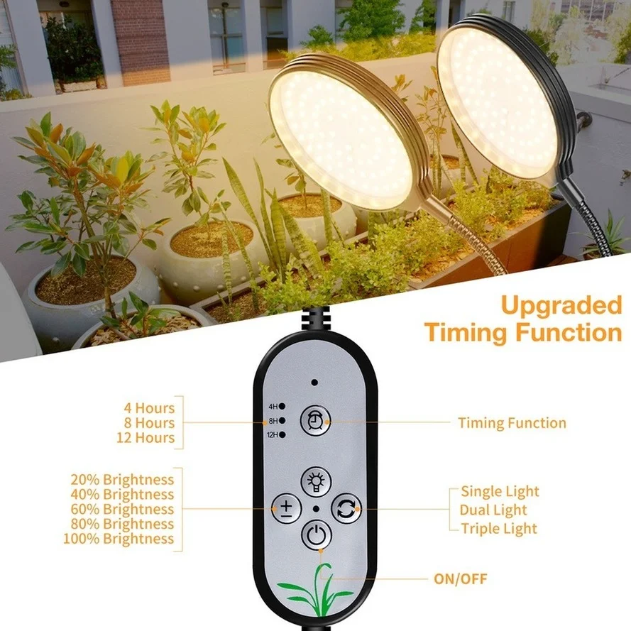 RnnTuu LED Grow Light USB Phyto Lamp spettro completo con controllo Phytolamp per piante piantine Flower Home Tent Grow Box