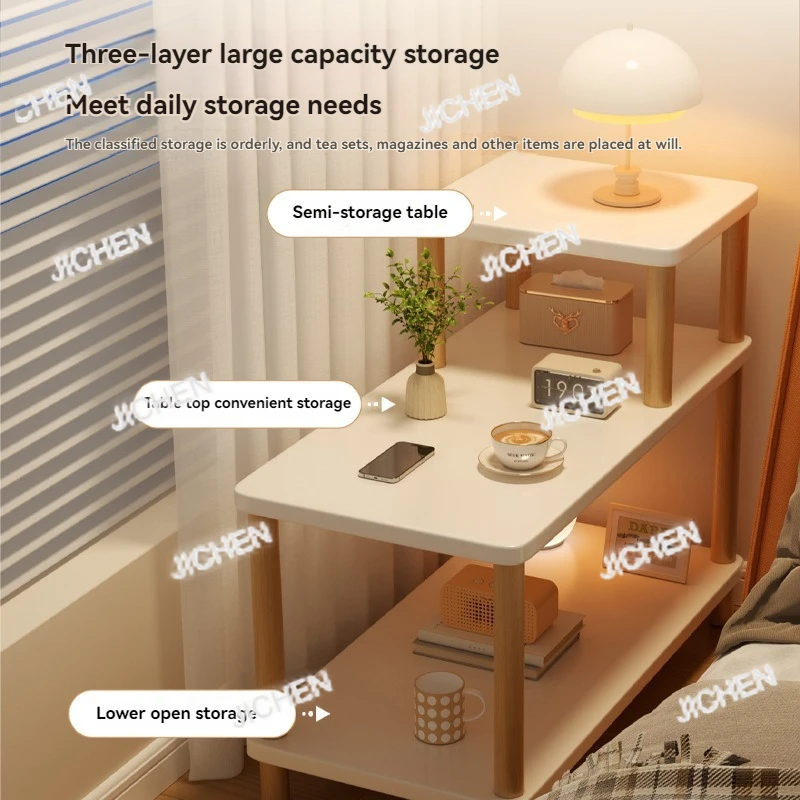 

JC Простая прикроватная тумбочка для спальни, комната для аренды, несколько домашних хозяйств, боковая полка для дивана, узкая маленькая деревянная прикроватная тумбочка