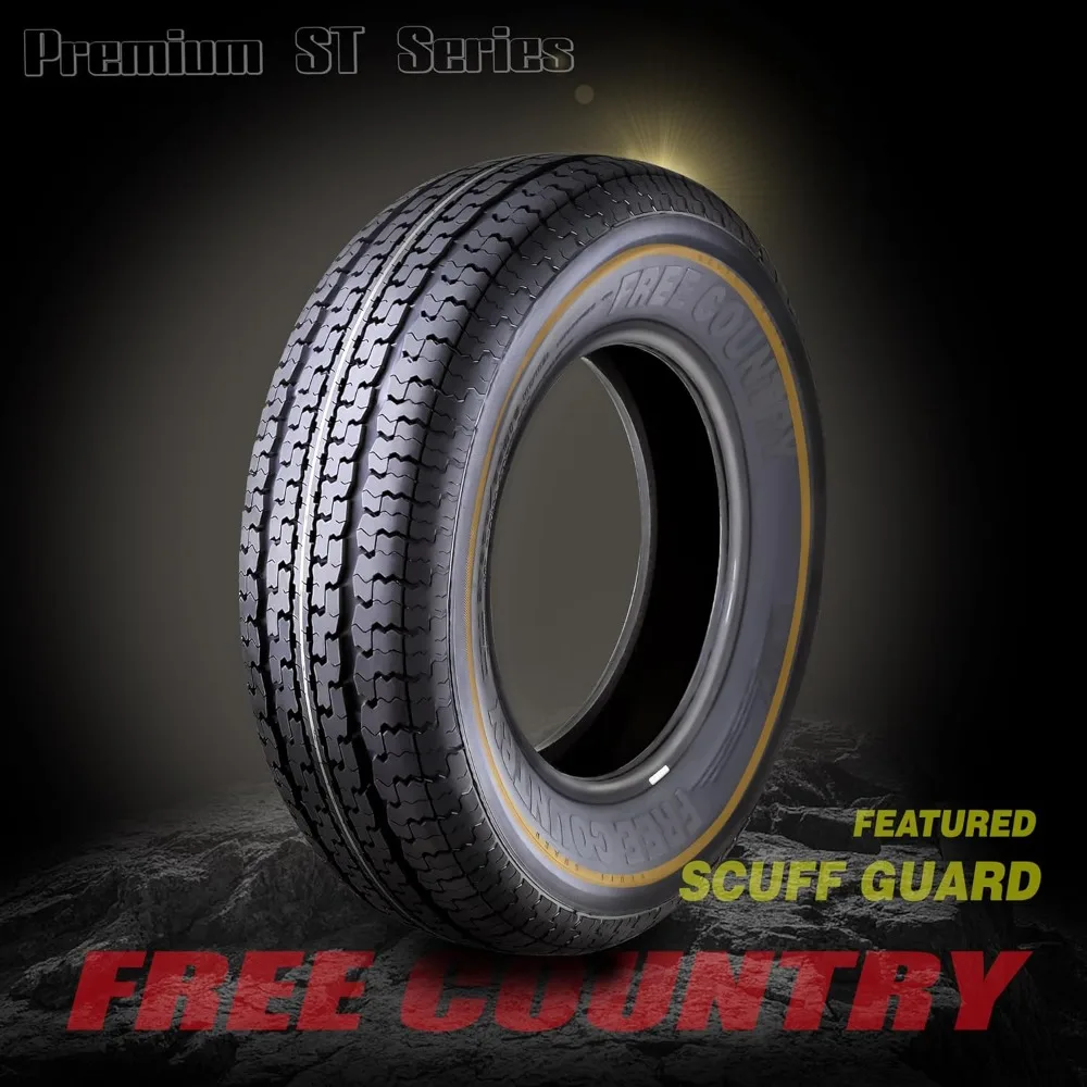Grand Ride Set 4 Trailer Tires ST205/75R15 205 75 15 8-Ply Load Range D Steel Belted Radial w/Featured Side Scuff Guard 8mm image 4