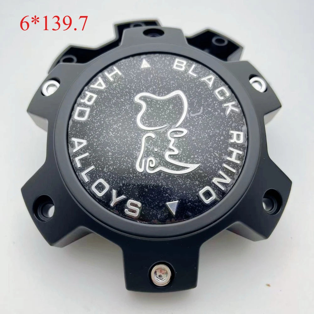 

4pcs 139MM Off-road Vehicle Wheel Center Caps With Black Rhino Logo Emblem 6 Hole 139.7 Wheel Hubcaps Rim Cover Hub Accessories