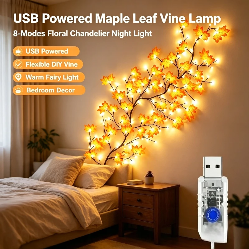 Lighting Decoration For Home - USB DIY Maple Rose Willow Vine