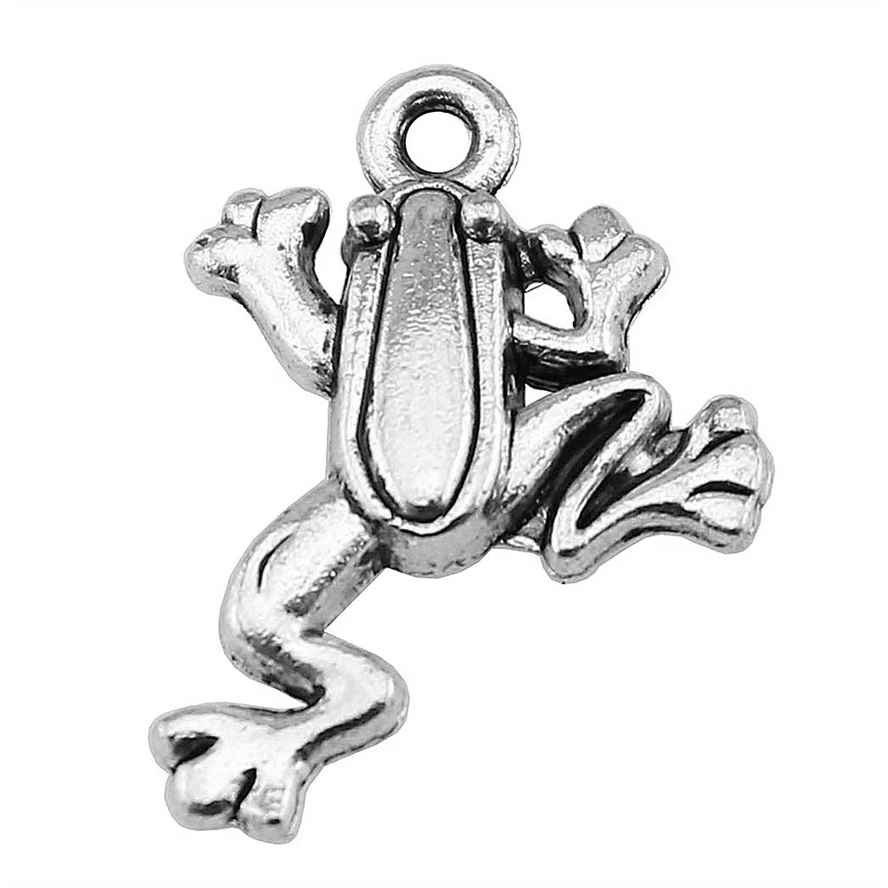 WYSIWYG 20pcs 23x17mm Pendant Frog Animal Frog Charm Pendants For Jewelry Making Antique Silver Color Tree Frog Pendants