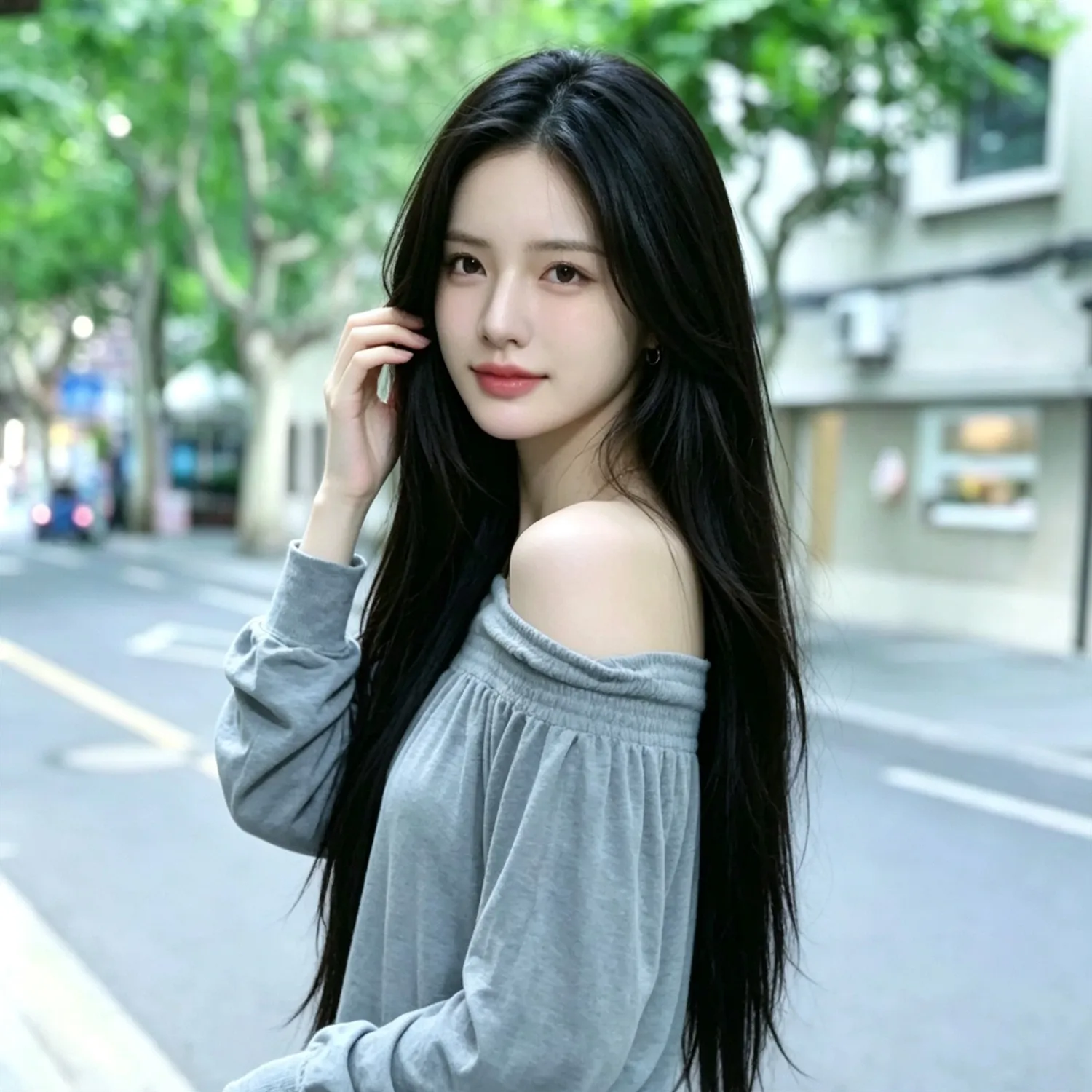 Straight Wig 30 Inch Black Heat Resistant Synthetic Wig For Women With Side Bangs