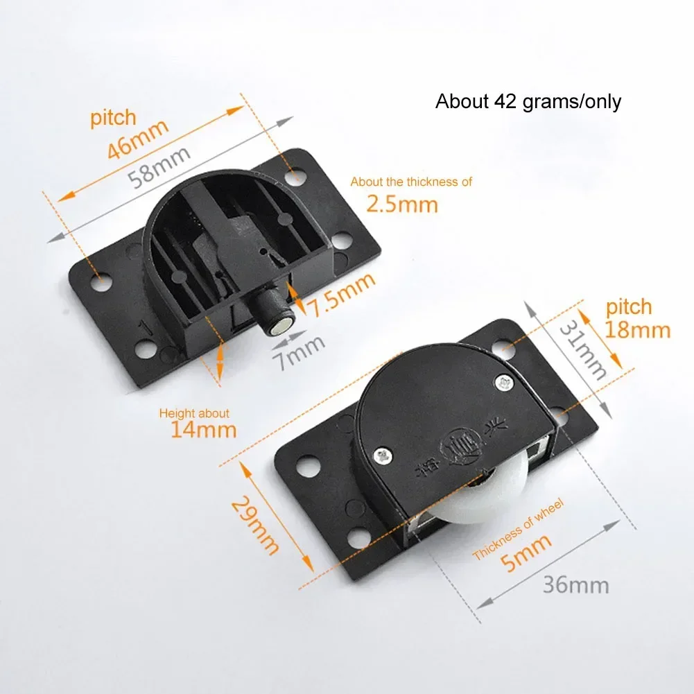بكرات باب Eeatop من الفولاذ المقاوم للصدأ، عجلة باب منزلقة، بكرة معلقة لأعلى ولأسفل، أجهزة أثاث عجلة السكك الحديدية #6