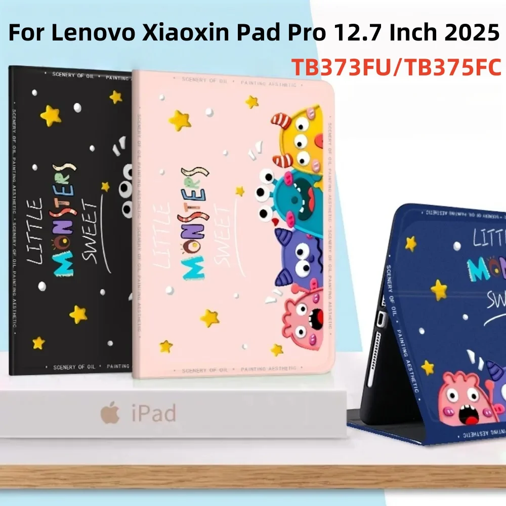 

Для Lenovo Xiaoxin Pad Pro 12,7 дюйма 2025 магнитная книга откидная подставка из искусственной кожи смарт-чехол Funda TB375FC/TB373FU 12,7 "чехол для планшета