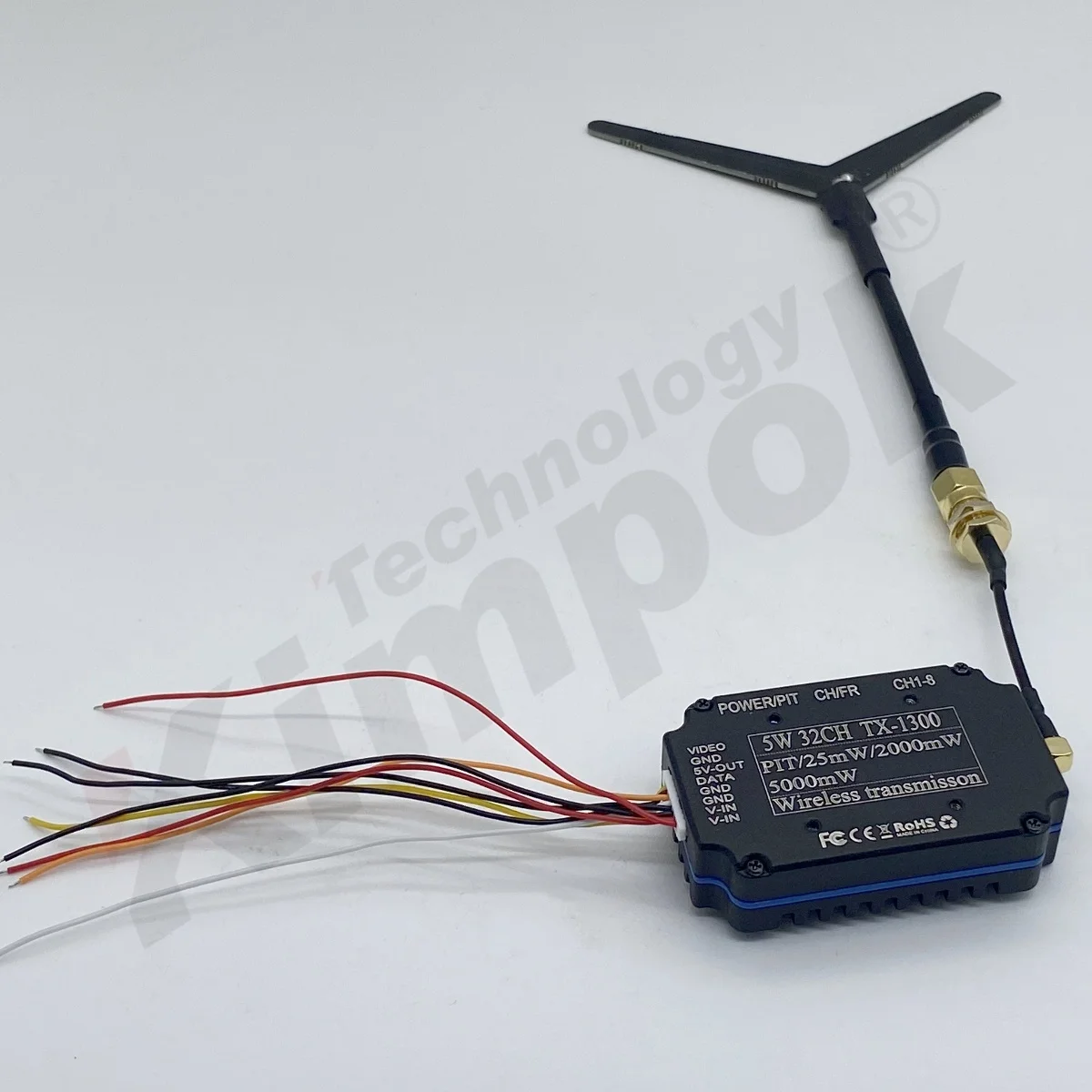5W High-Power 1.3GHz 32CH 24.5g Ultra-Light FPV Transmitter for High-Speed Drone Racing - Long-Range, Low-Latency Image Transmis