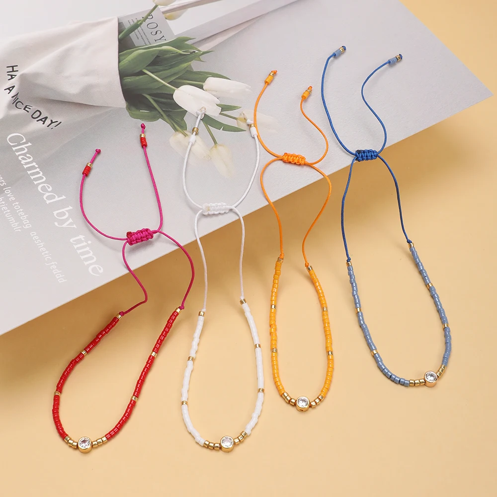 ZMZY śliczne kryształowe koraliki w kolorze malutkie Pulseras Miyuki bransoletka z drobnych koralików biżuteria moda proste bransoletki kobieca delikatna biżuteria — zdjęcie 5