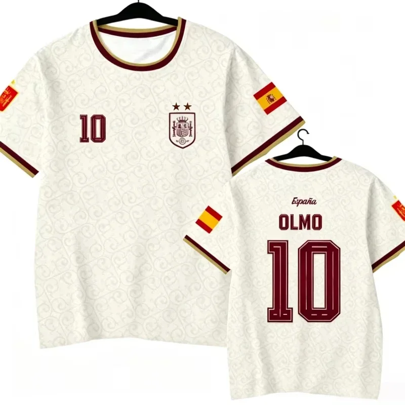 2026 Spanish Football Jersey T-shirt 3D Printed  Men and WomenT-shirts Quick-drying Breathable Kids Clothes Family Look Kids Top