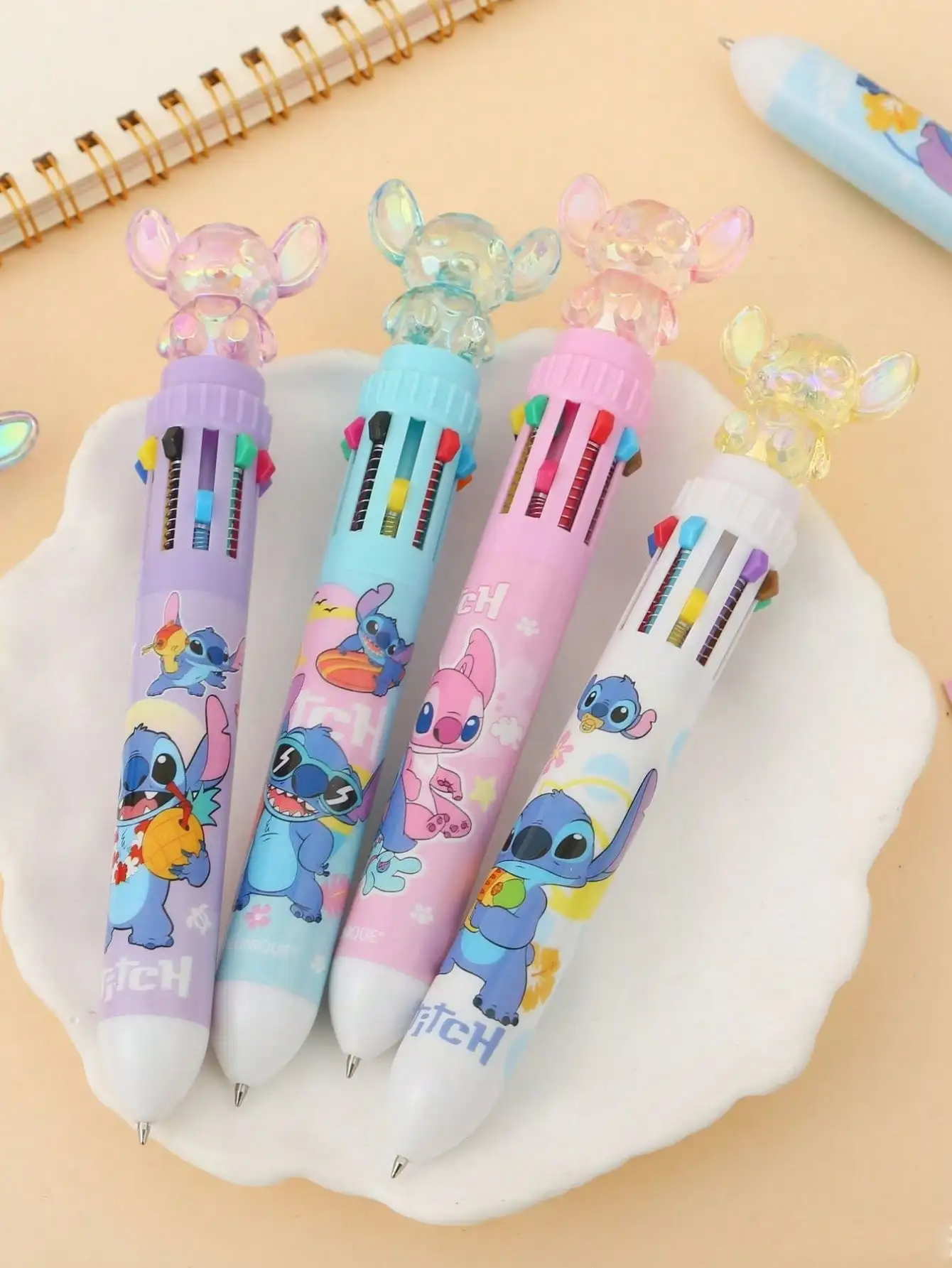 1/2/3 pièces point Disney style aléatoire presse dix couleurs stylo à bille CartoonPen papeterie préfet pour cadeau de noël