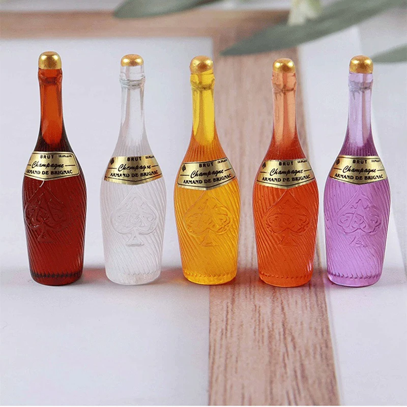 10Pcs Dollhouse Miniature Simulation Small Wine Bottle Model DIY Accessories Fridge Magnet Night Light Parking Sign Ornaments