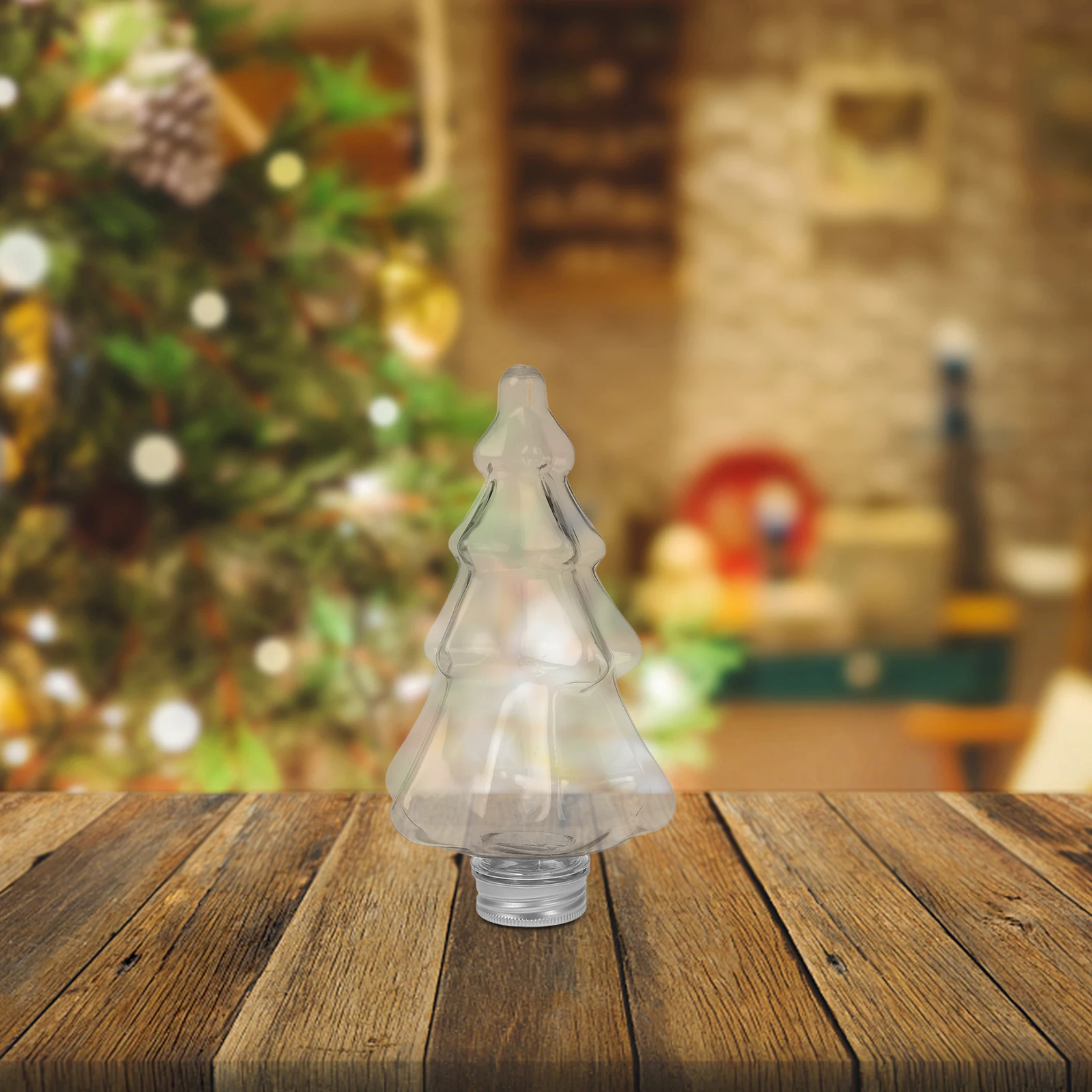 

10Pcs Christmas Clear Transparent Milk Tea Juice Coffee Beverage Container Reusable Outdoor Candy Jar