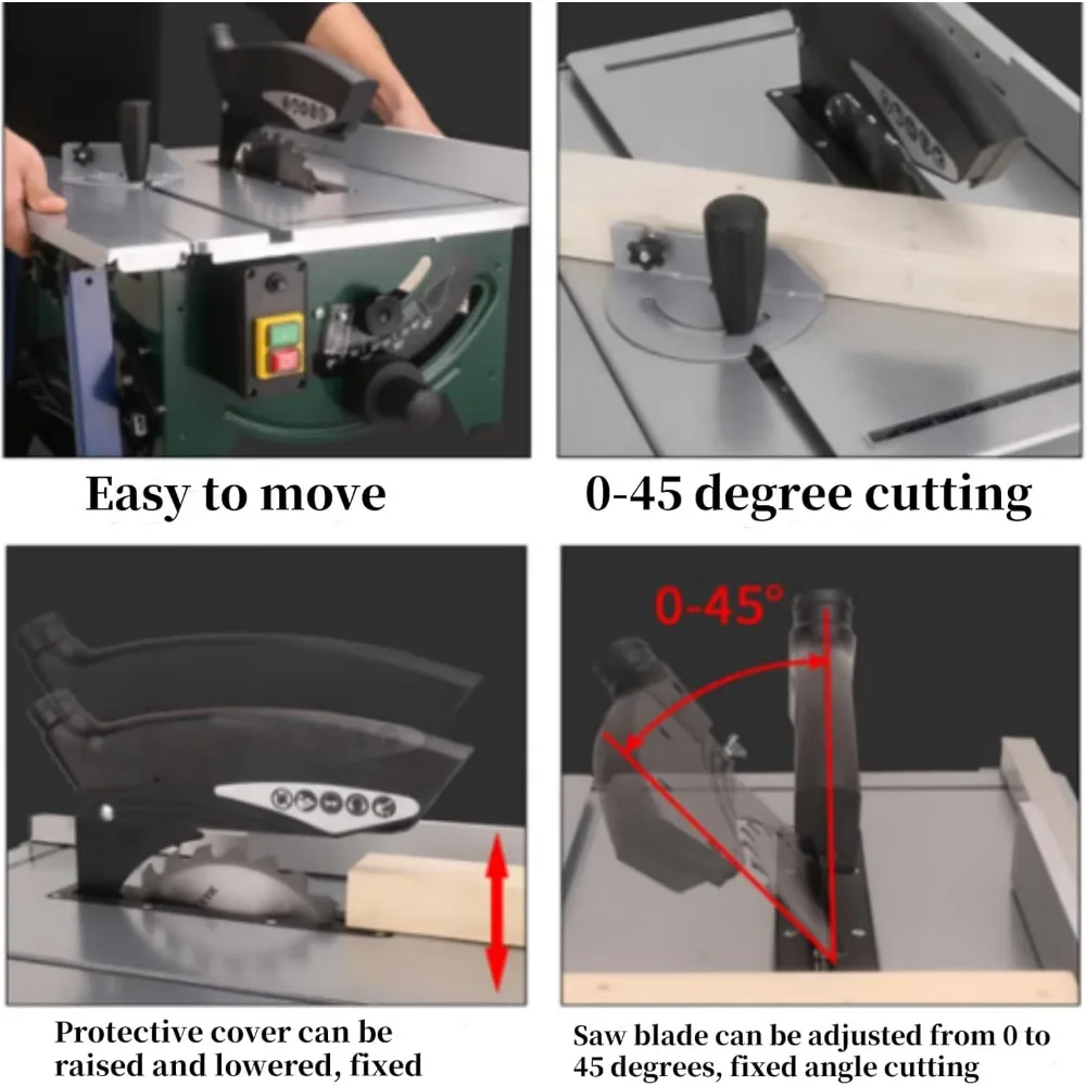 Power Benchtop Planer, 1250W Powerful Electric Planer Worktable Thickness Planer, 8000 RPM Wood Planer, Low Dust Work, Low Noise