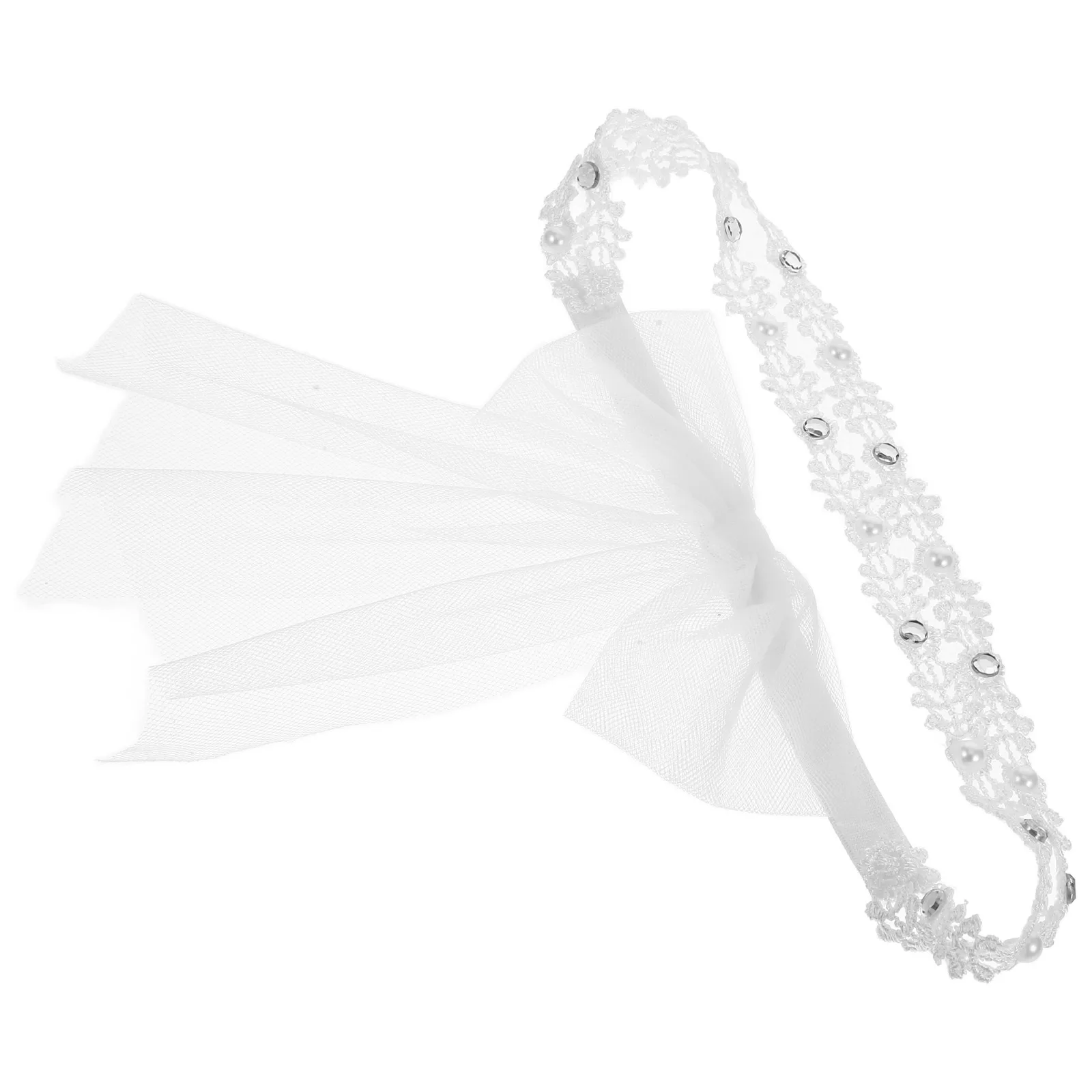 

Lace Headband for Kids White Baby Girl Hairband Soft Elastic Bowknot Hairstyle Decor Daily Wear Party Shopping Dancing