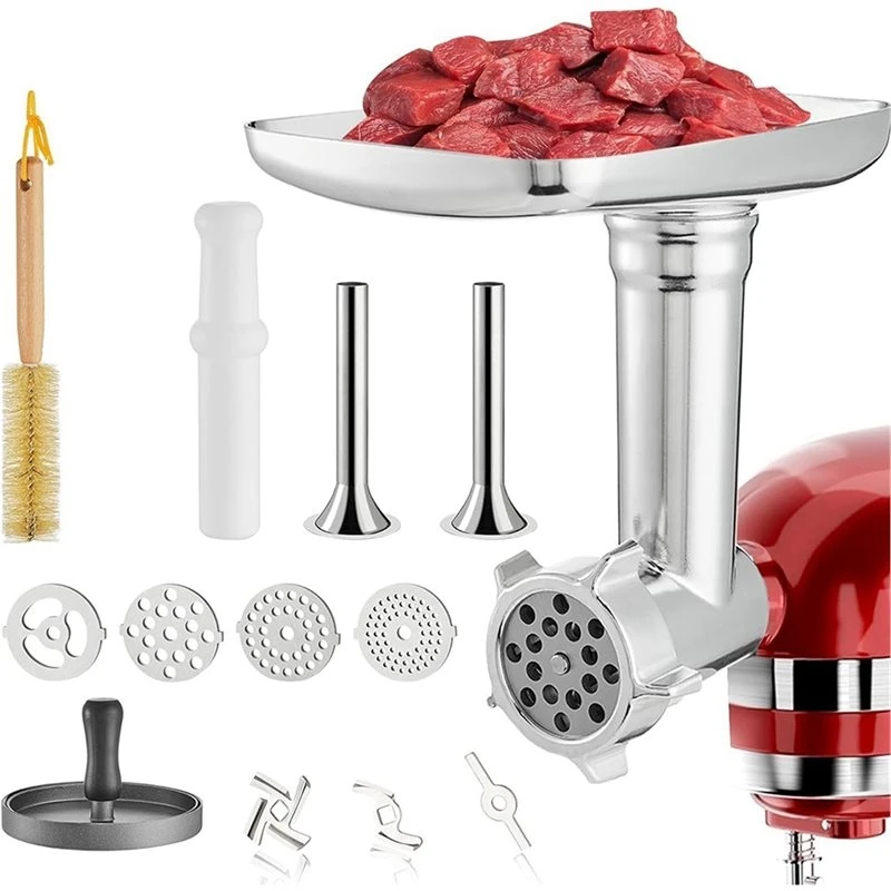 A67M-For KAMJUNTAR Meat 16-Piece Food Grinder& Sausage Maker Set Attachment For Kitchenaid Stand Mixer