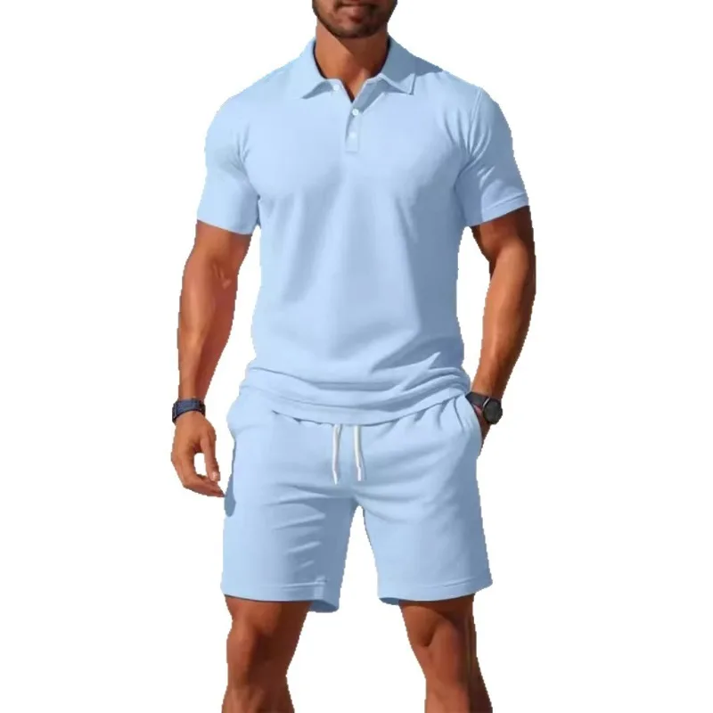 طقم شورت قصير الأكمام وشورت رياضي كاجوال صيفي للرجال لعام 2026 #4