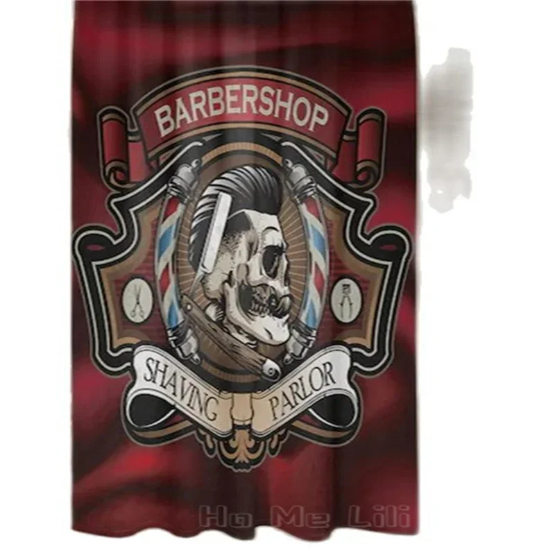 The Dapper Skull Barber Shower Curtain Custom Shop Bathroom Decor