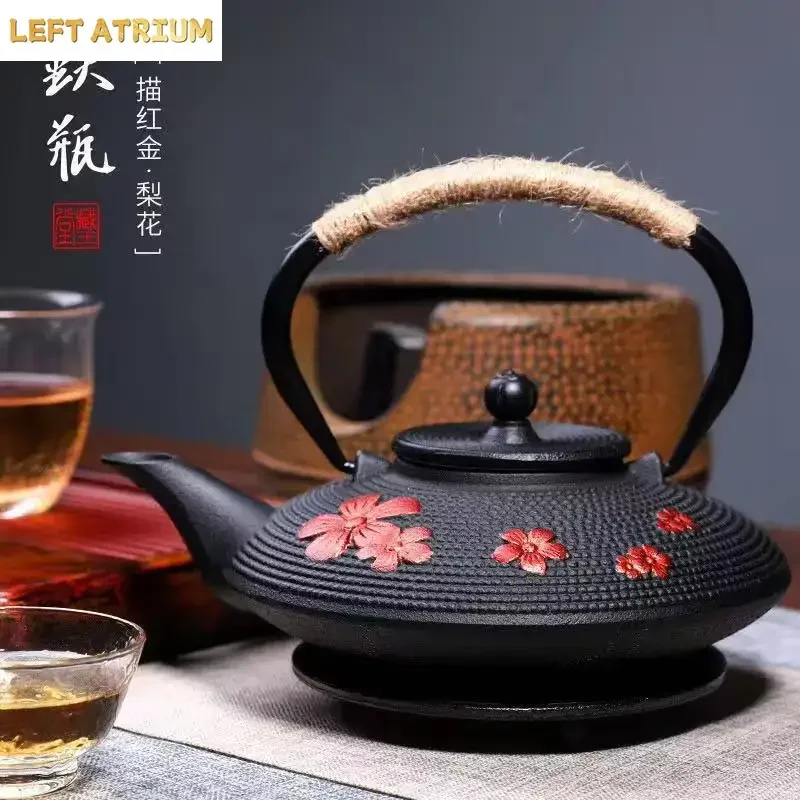 750ML Cast Iron Teapot Set Japanese Tea Pot Tetsubin Kettle Enamel Kung Fu Infusers Metal With Strainer Net Filter
