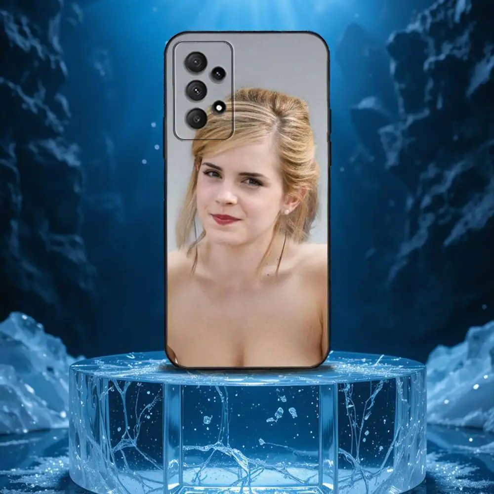 حافظة هاتف A-مثلة Emma W-Watson لهاتف سامسونج جالاكسي A13، A21s، A22، A31، A32، A52، A53، A71، A80، غلاف أسود ناعم