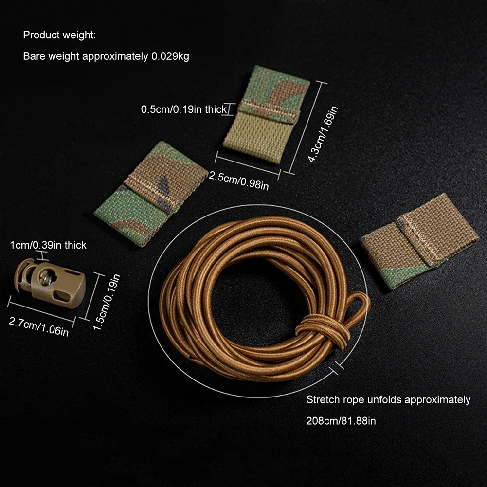 Tactical Old Glory Flag Bungee Elastic Fastener Strap Shock Cord Retention Molle Webbing Loop Cord Lock Secure Attachment