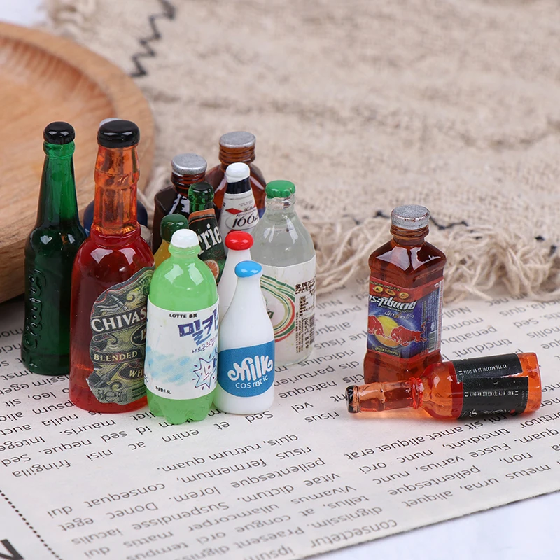 5 ชิ้น 1:12 Dollhouse Miniature เครื่องดื่มขวดตุ๊กตาอุปกรณ์ครัว