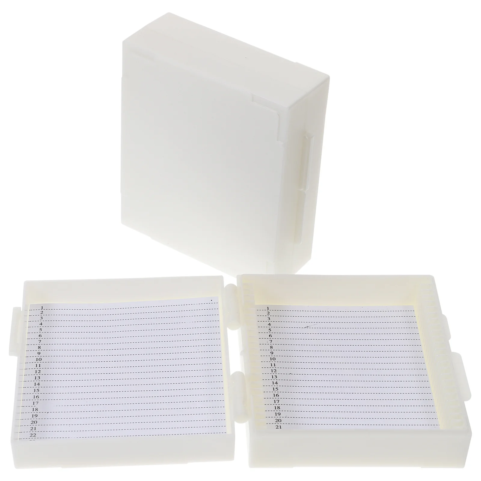 

2pcs Microscope Premium Abs Durable Storage With Numbered Slots Stackable Design For Medical Teaching Use