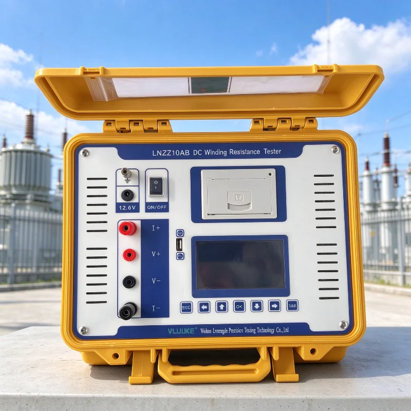 10A Transformer DC Winding Resistance Tester Micro-Ohmmeter Automatic Discharge 0.1μΩ Resolution