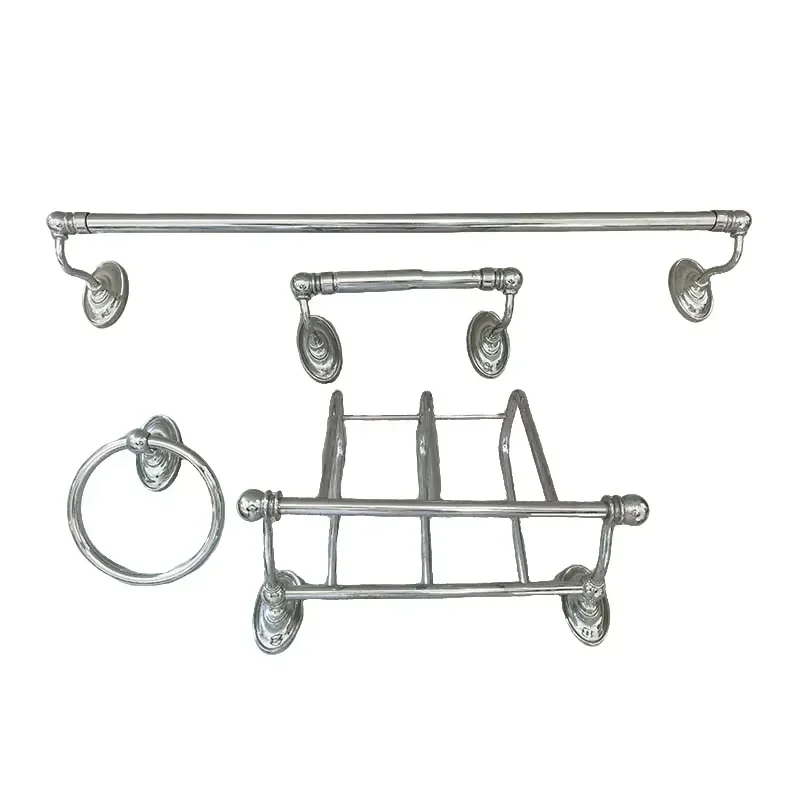 Modern Multi Piece Bathroom Hardware Accessories Durable Hotel Bath Fittings Aesthetic Wall Mounted Set