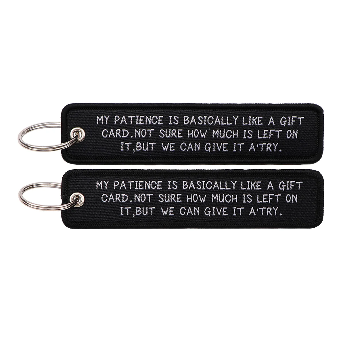 Funny Quotes Series Embroidery Key Fobs Keychain