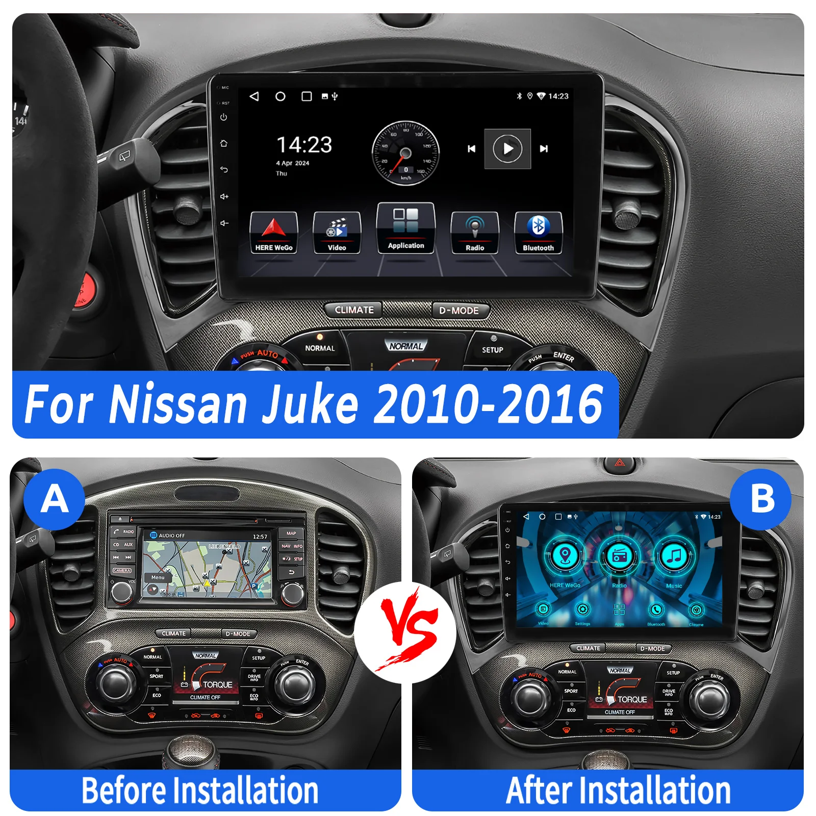 Afbeelding 4: ESSGOO DAB + Android 15 32/64 GB Autoradio GPS Voor Nissan Juke F15 2010-2016 Draadloze Carplay USB GPS Navi WIFI Touchscreen