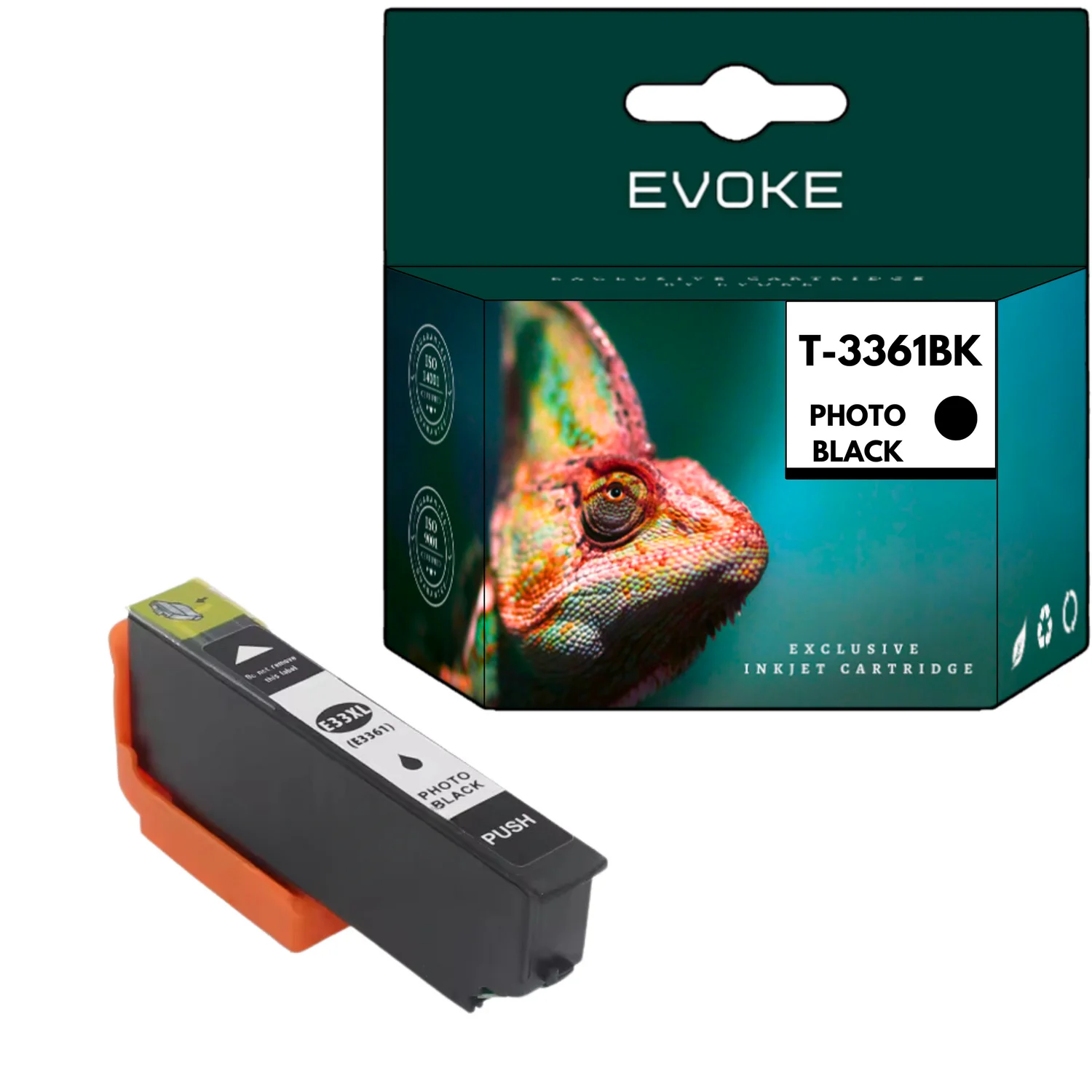 Evoke Compatibele Inkt voor Epson 33XL T3361 Zwart Foto 13 ml 640 Pagina's Expression Premium Xp-530 540 630 635 640 645 830 900 7100