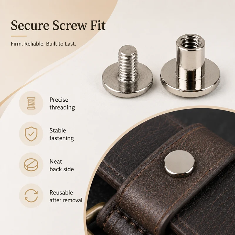 

30/50/100Pcs 5-8mm Metal Screw Nail Snap Buttons Press Studs for Clothes Coat Bag Decor Rivets Buckle Hardware Parts Craft Set