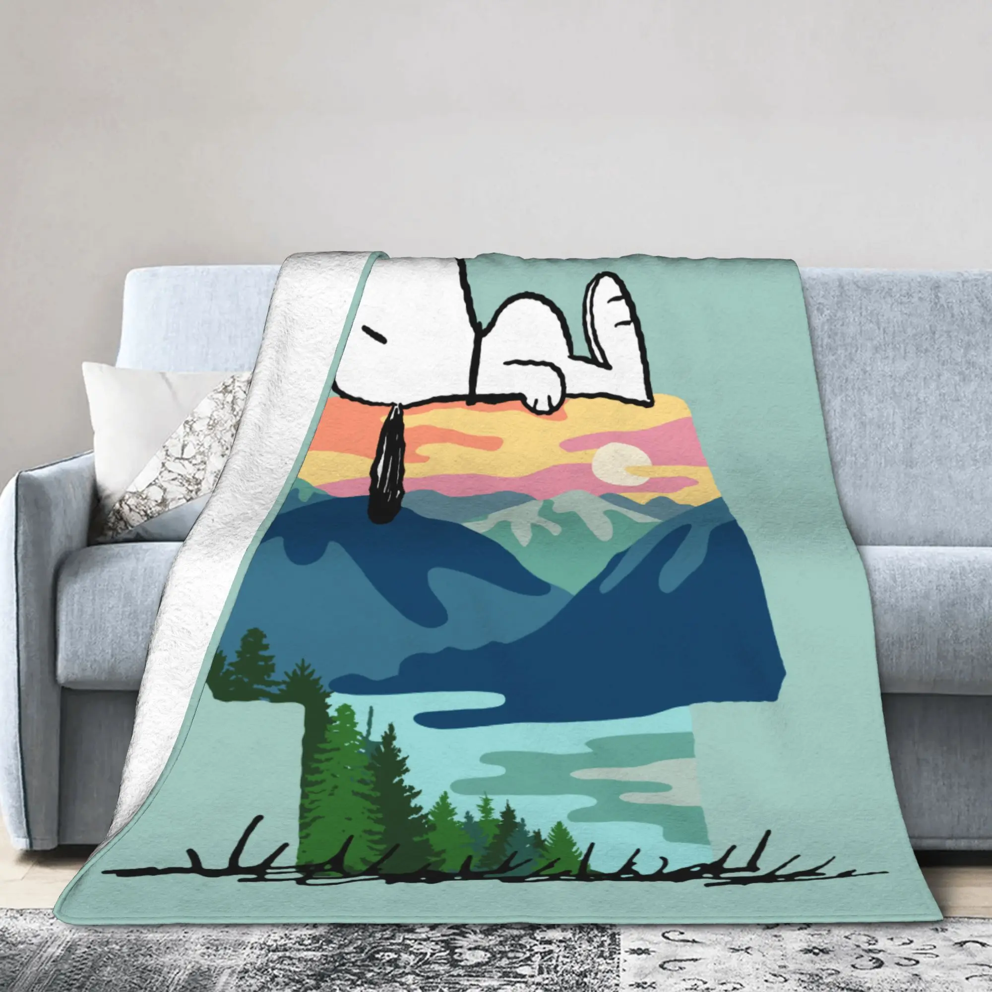 سنوبيس دوج هاوس الذهاب البرية الفانيلا رمي بطانية التخييم المشي لمسافات طويلة بطانية ل أريكة سيارة خفيفة الوزن الفراش يلقي ،