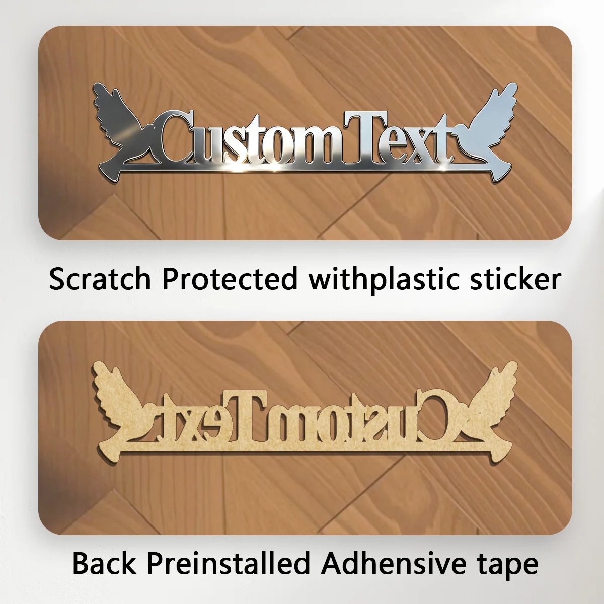 

1PC Metal Hummingbird Peace Dove 3d Stickers Custom Art Font Stainless Steel Piano Car Body Accessories DIY Decoration Jewelry