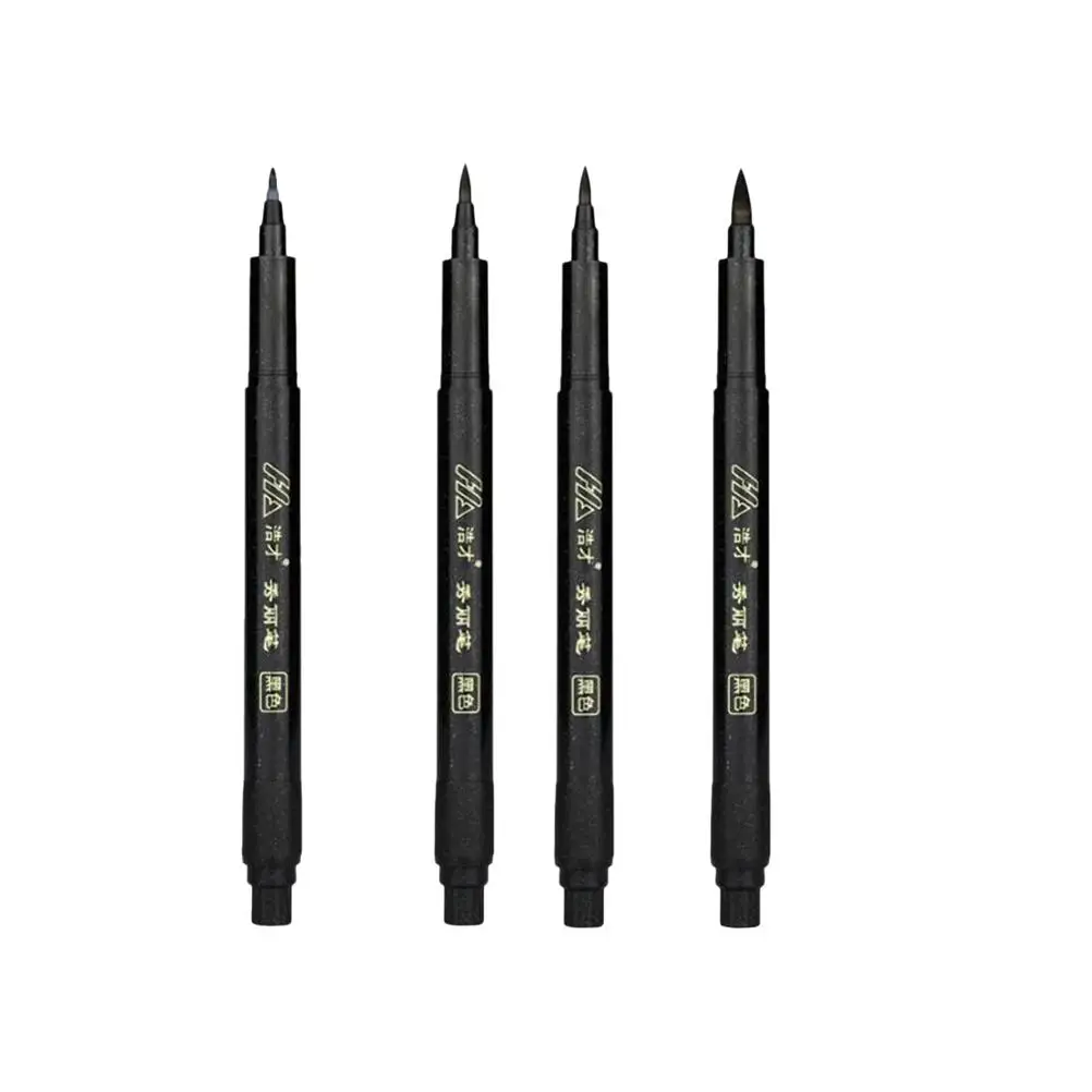 4 шт., ручки для каллиграфии, кисти, маркеры, надписи, тонкие, средние, инструменты для письма, принадлежности для рисования, акварельные рукописи
