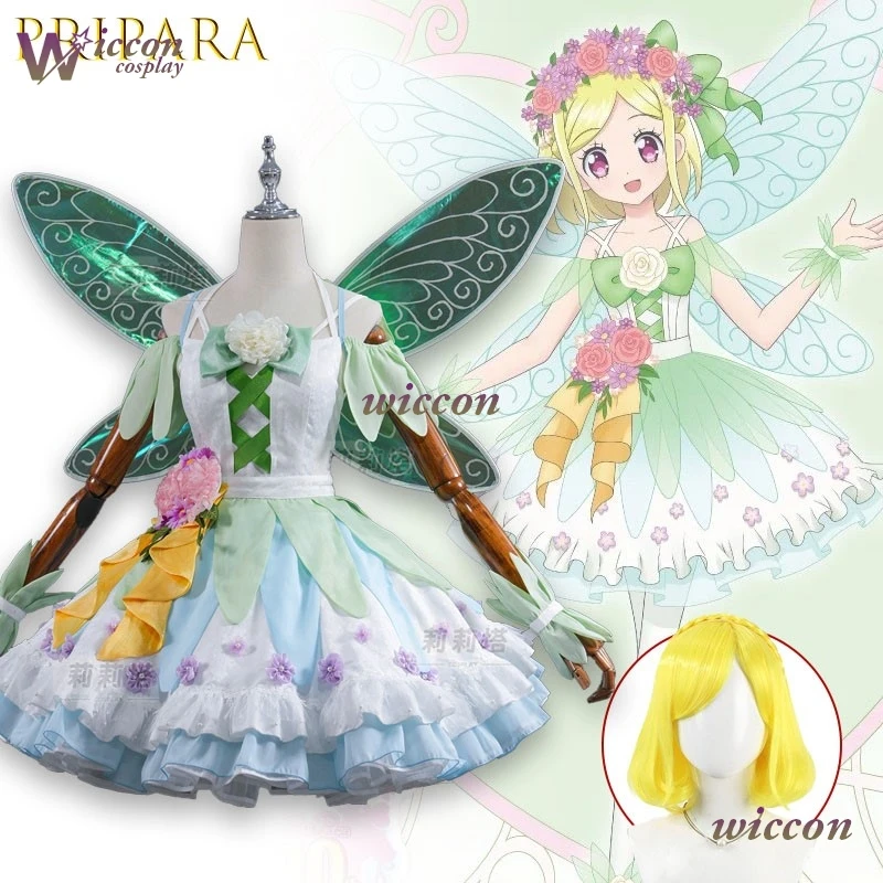 

‌ ‌ ‌ Костюм для идола Припара Мидориказе Фувари, полный комплект, заколка для волос, аксессуар в виде крыльев бабочки, пастельный стиль, в наличии, для вечеринок ‌ ‌