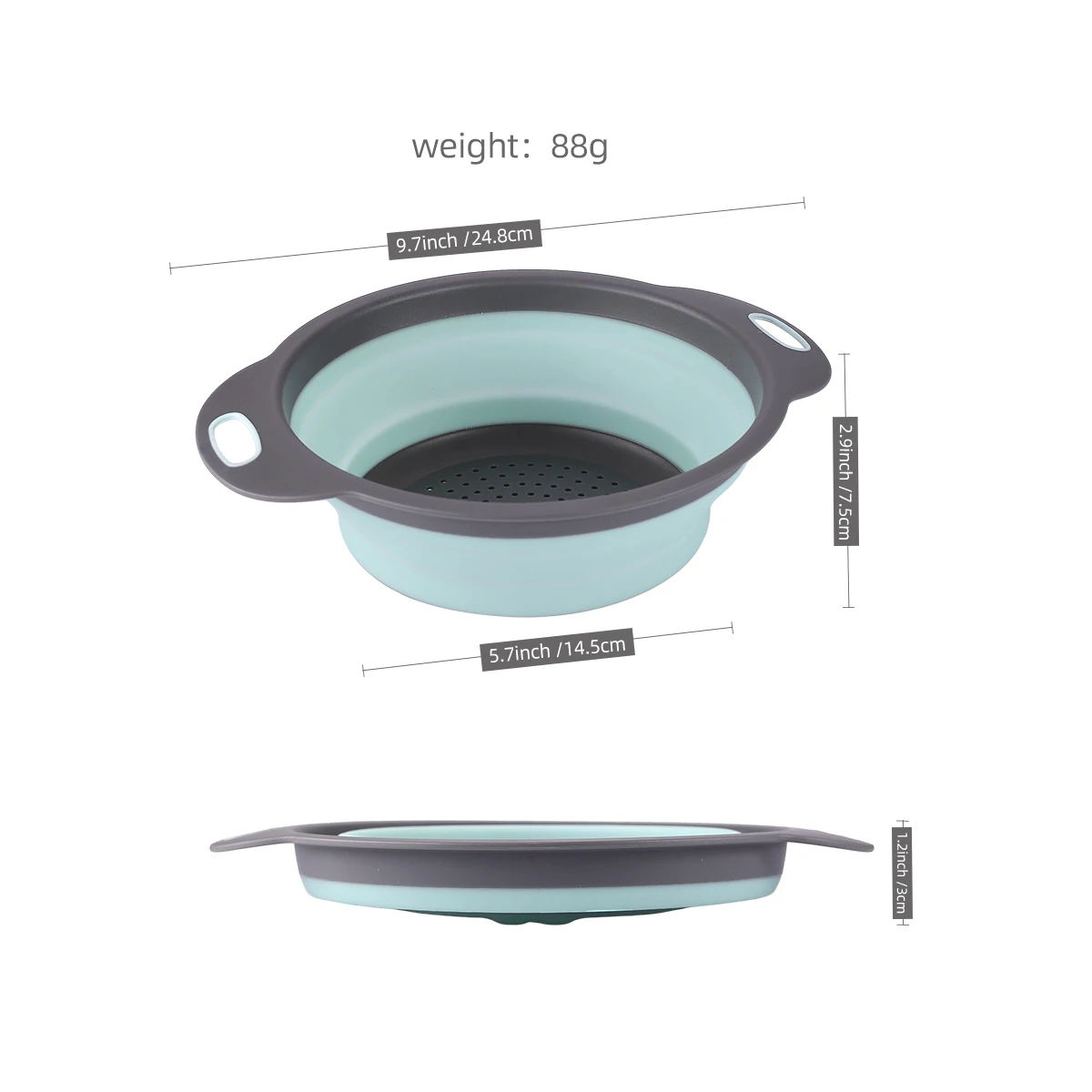 Colander collapsible, Colander Strainer Over The Sink Vegetable/Fruit Colanders Strainers with Extendable Handles