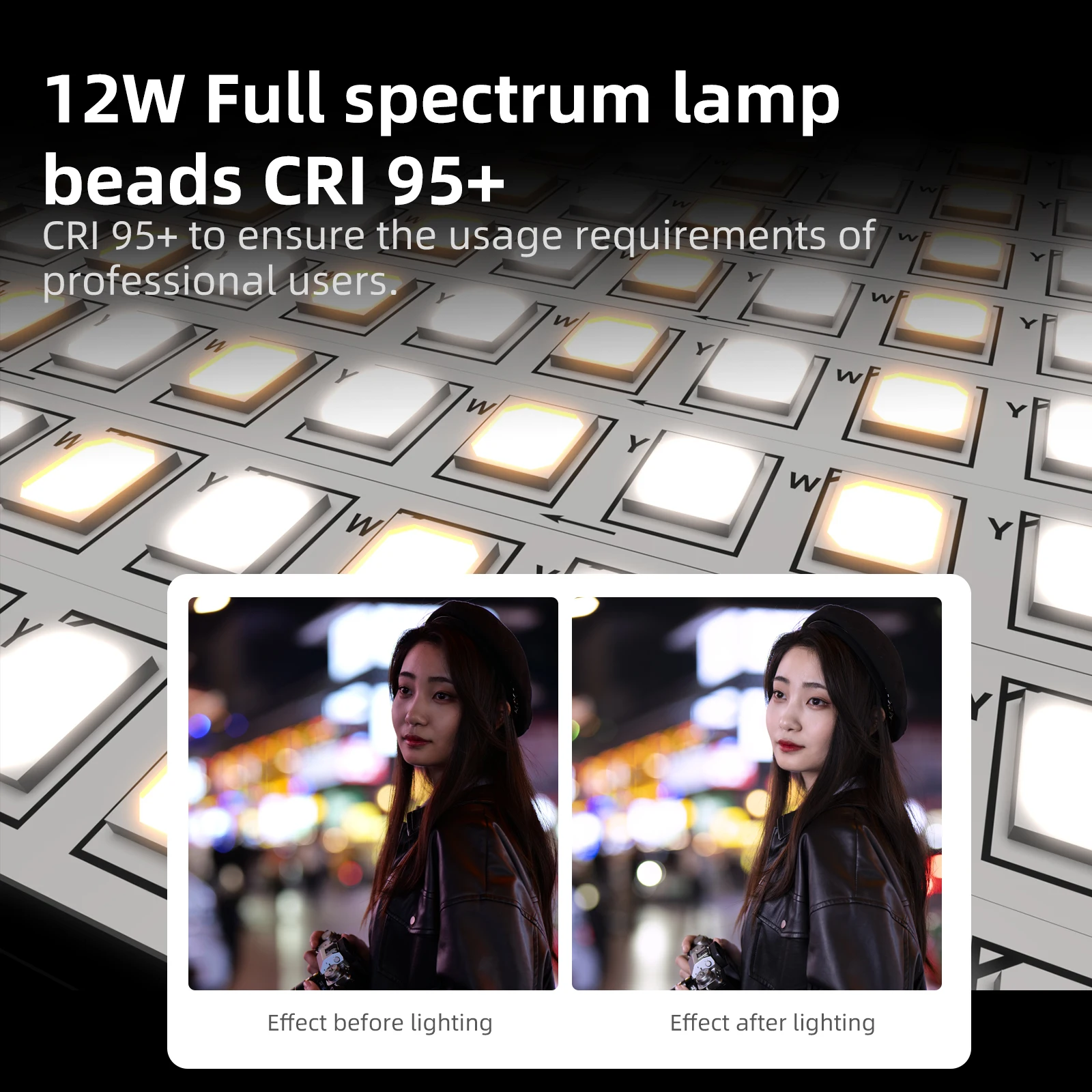 NIKEE GC12 แบบพกพาหลอดไฟ LED BI-สีแก๊ส-Filled Handheld LED Light Wand CRI 95 + 2700K-6500K การถ่ายภาพสตูดิโอ