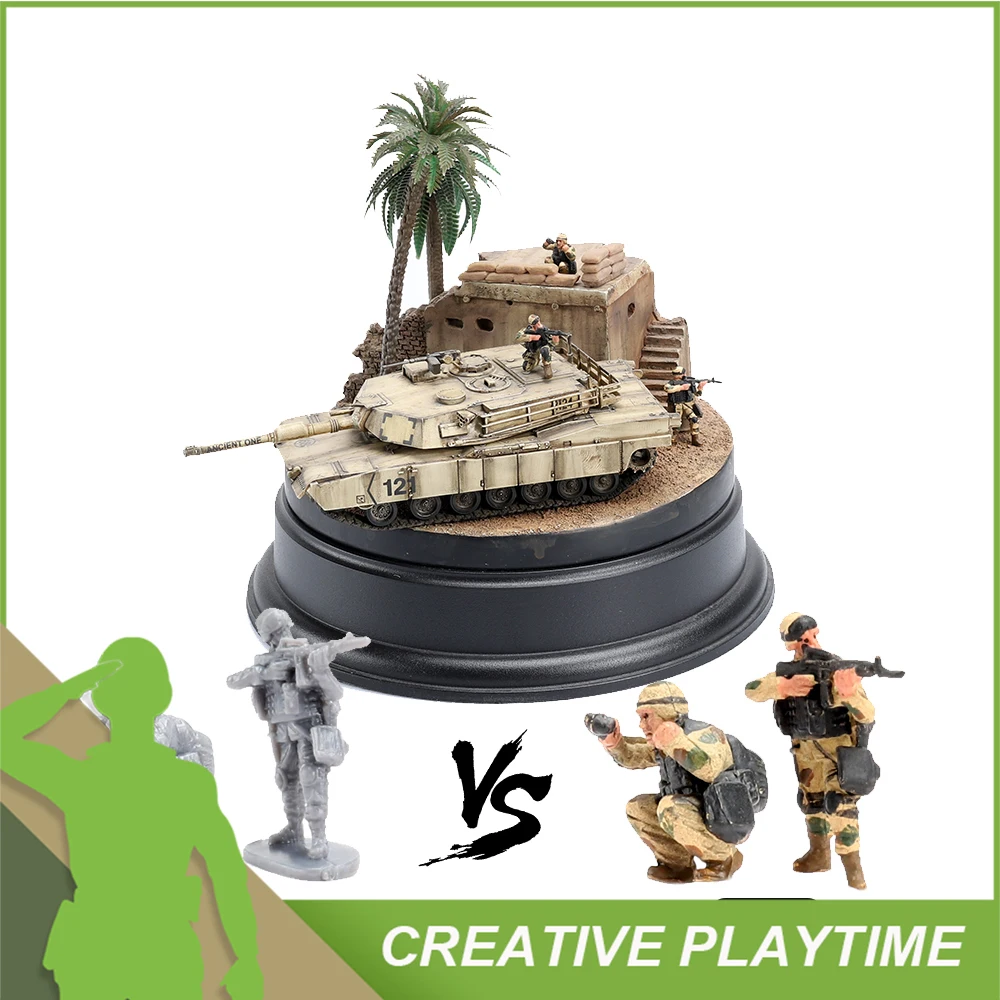 Viikondo Leger Mannen Speelgoed Soldaat Actiefiguurmodel Wwii Duits Vs Us 1/72 Mini 2.5Cm Militaire Set Voor Tankvoertuig Wargame Cadeau