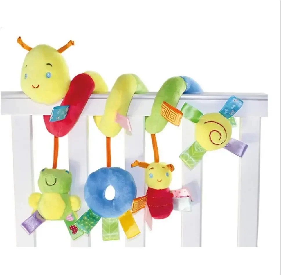 Jouets de siège de voiture suspendus, poussette suspendue d'activité en peluche avec couineur et hochets pour enfants, jouets d'activité de voyage