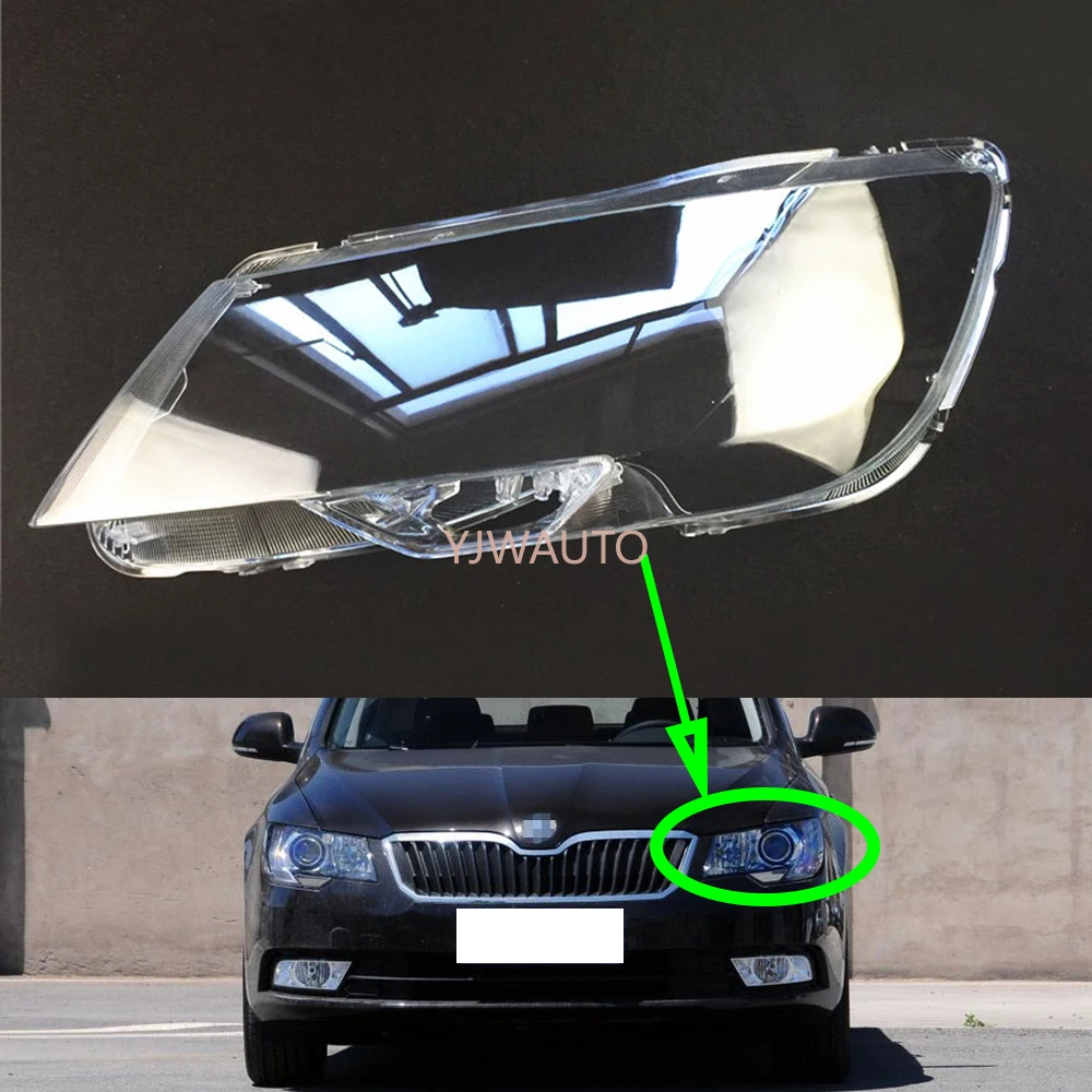 

For Skoda Superb 2013~2015 Headlamp Cover Car Headlight Lens Light Replacement Clear Front Lampshade Auto Shell