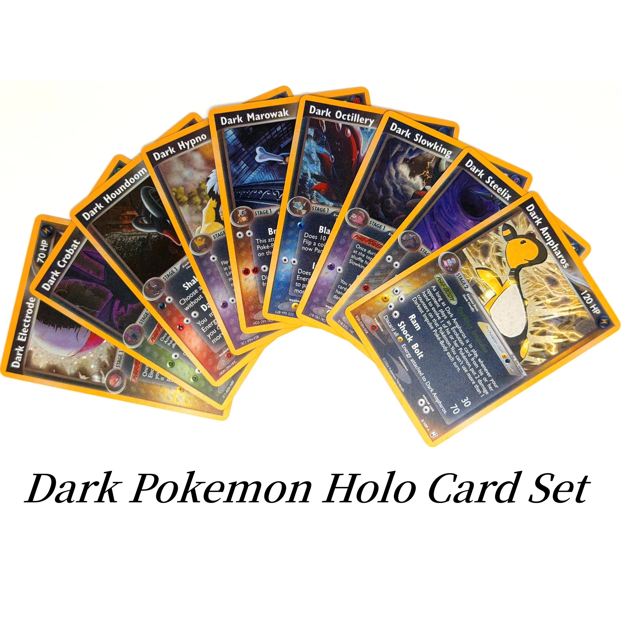 Vintage Pokemon Collectible - 9PCS Pokemon Dark Proxy Cards Houndoom