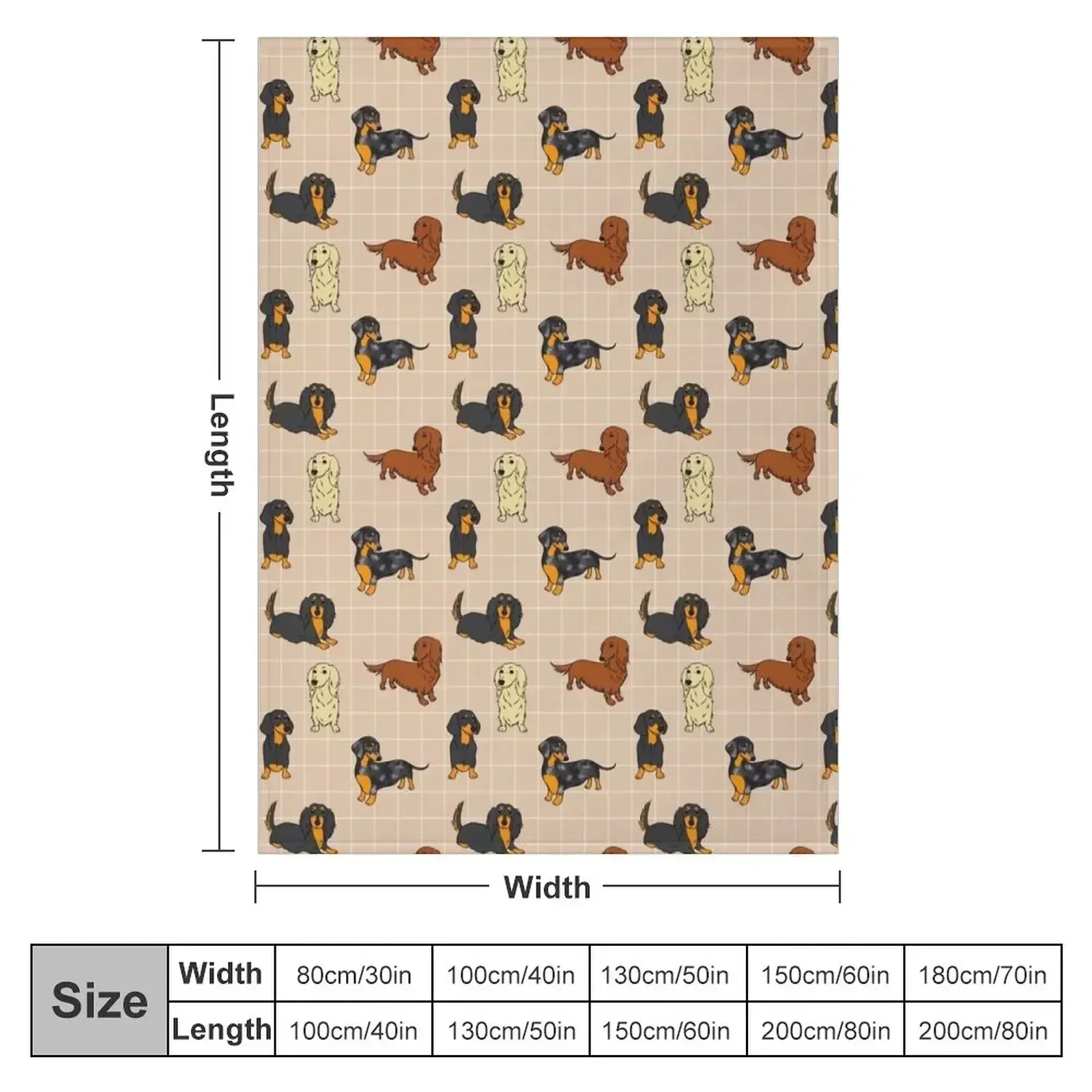 Dachshund All Day Long Cream Throw Blanket Flannels Sofa Quilt Travel Thermal Blankets