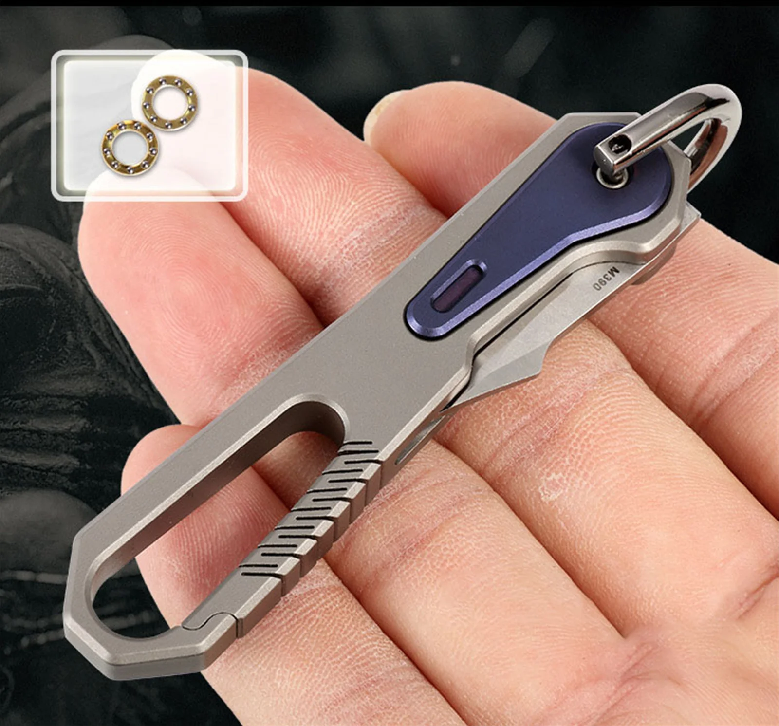 Mini Titanium Keychain Knife EDC Outdoor M390 steel Folding knife Pocket Knife