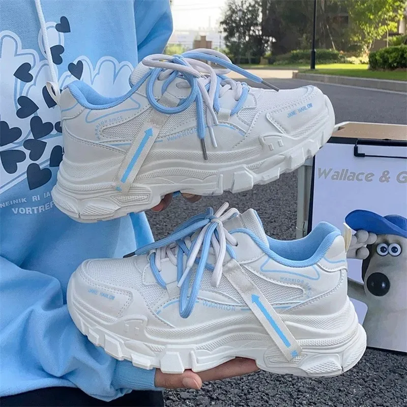 

2025 New Spring Daddy Shoes Women's Trend Versatile Thick Sole Mesh Breathable Casual Sports Shoes for Women sneaker
