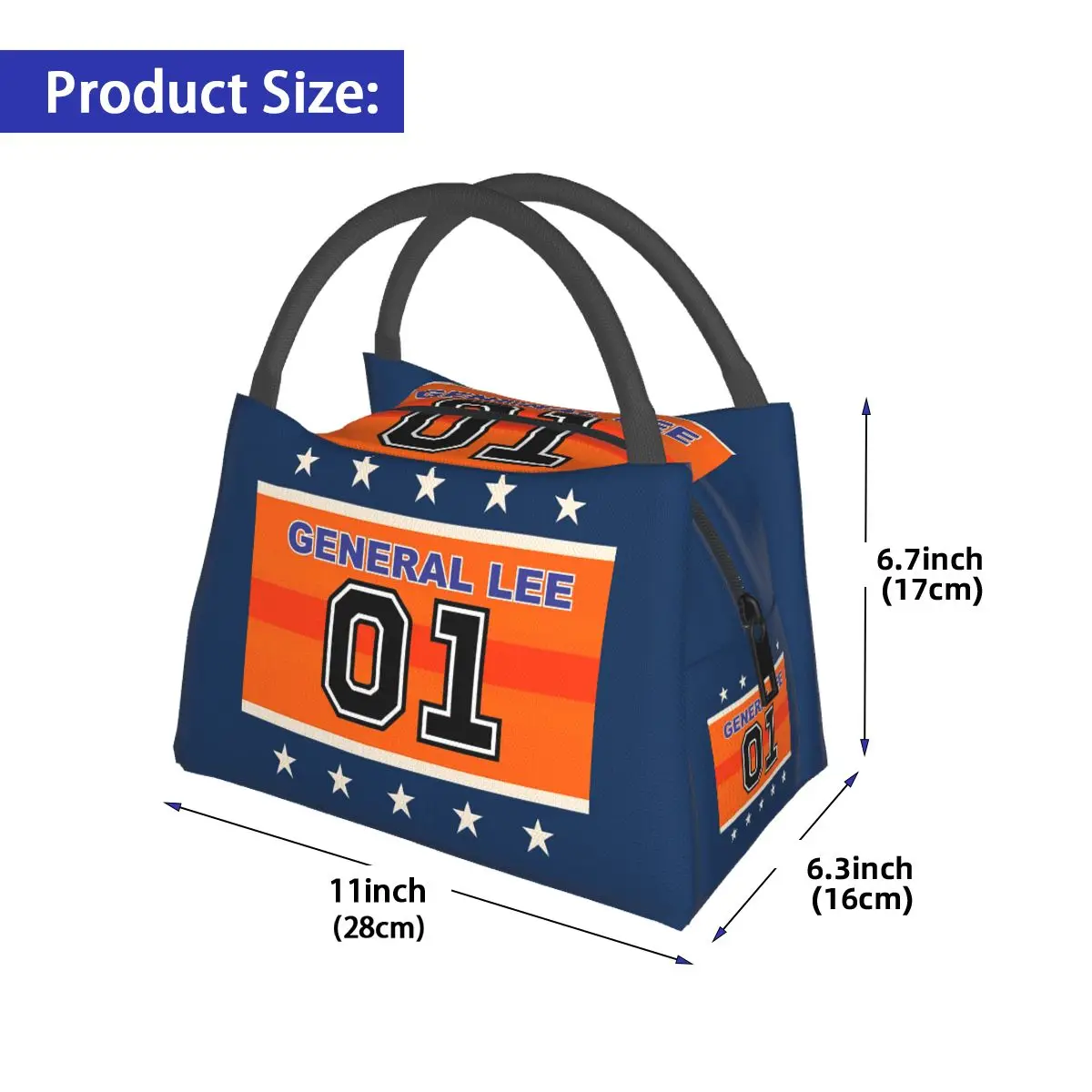Dukes Of Hazzard Good Ol' Boys Racing Car 01 General Lee Lunch Bag Storage Food Boxes Container Cooler Thermal Lunch Box Tote