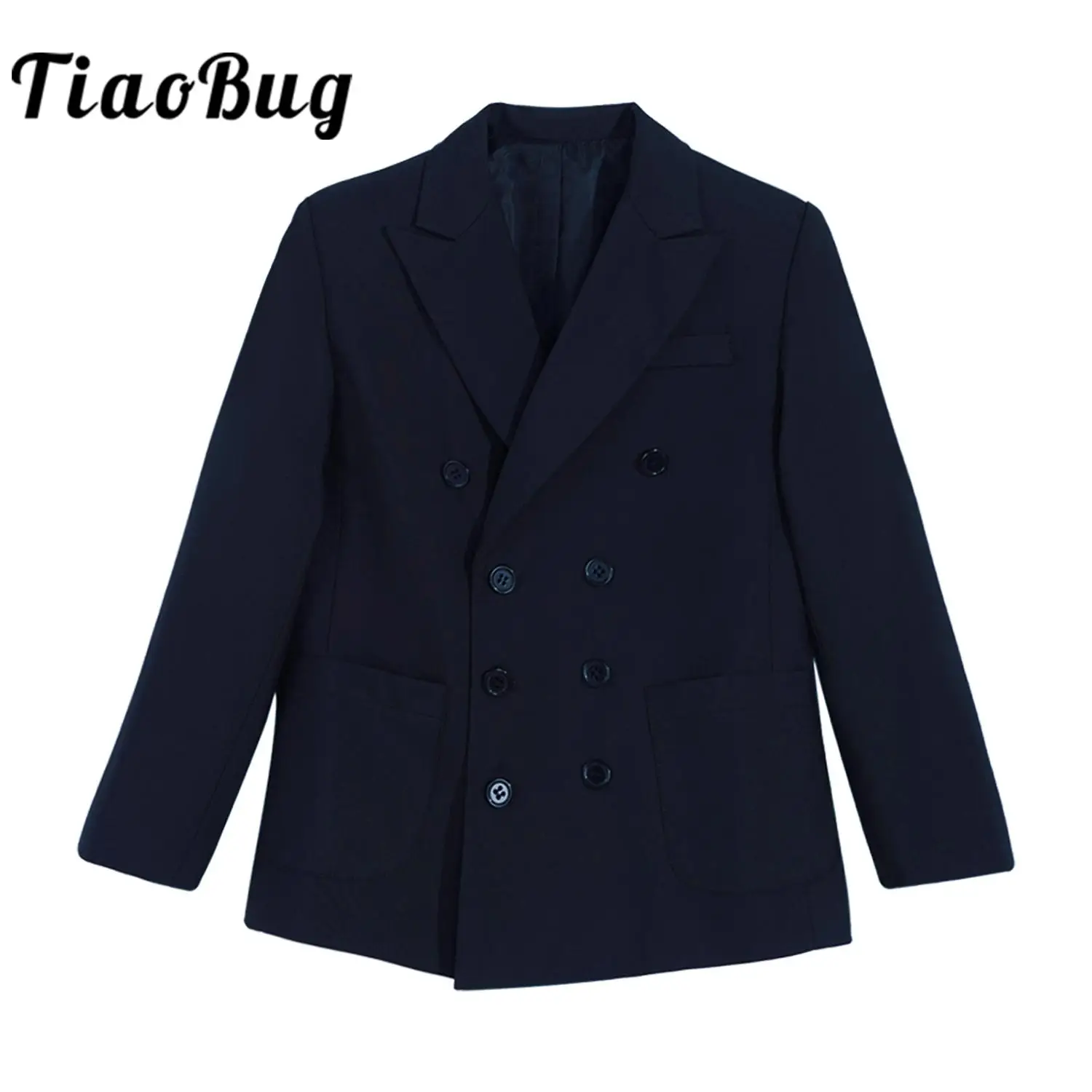 Kids Formal Dress Blazers Wedding Costume Boys Gentleman Suit Jacket Double Breasted Tuxedos Performance Flower Boys Clothes