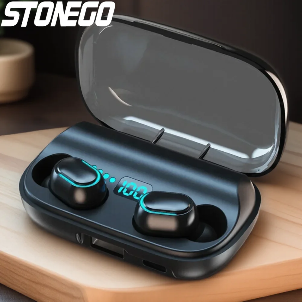 سماعات أذن TWS بلوتوث 5.0 لاسلكية حقيقية، إلغاء الضوضاء، التحكم باللمس، شاشة رقمية، سماعة رأس رياضية #1